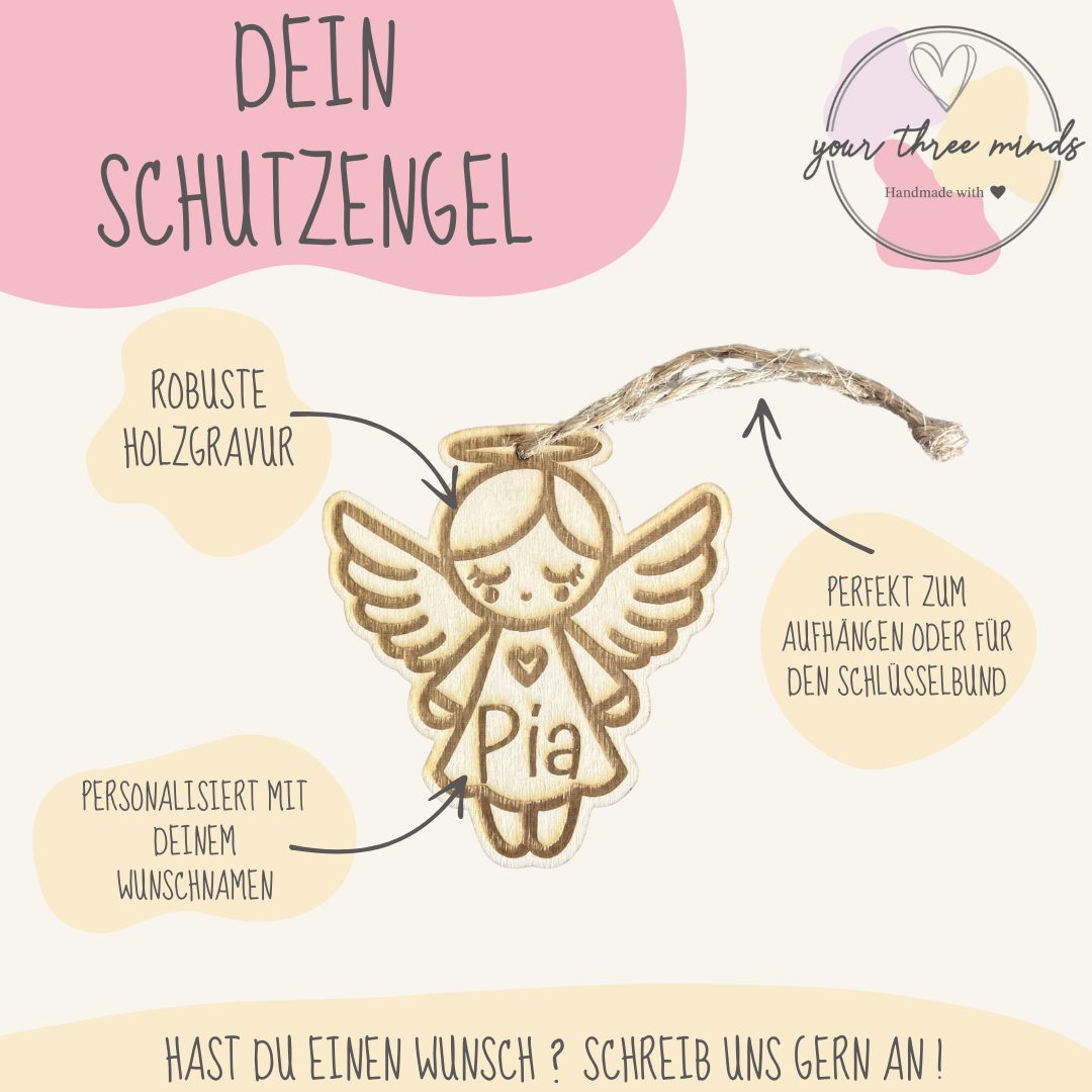 Schutzengel Holz /Schlüsselanhänger/ kleines Geschenk / Kleinigkeit / Abschiedsgeschenk