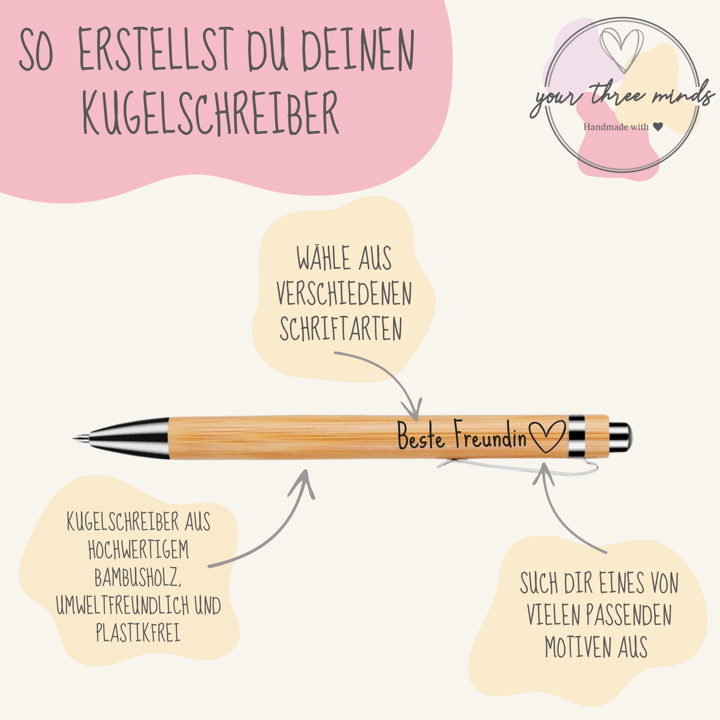 Kugelschreiber personalisiert / Kleines Mitbringsel / Geschenkidee / Kleines Dankeschön