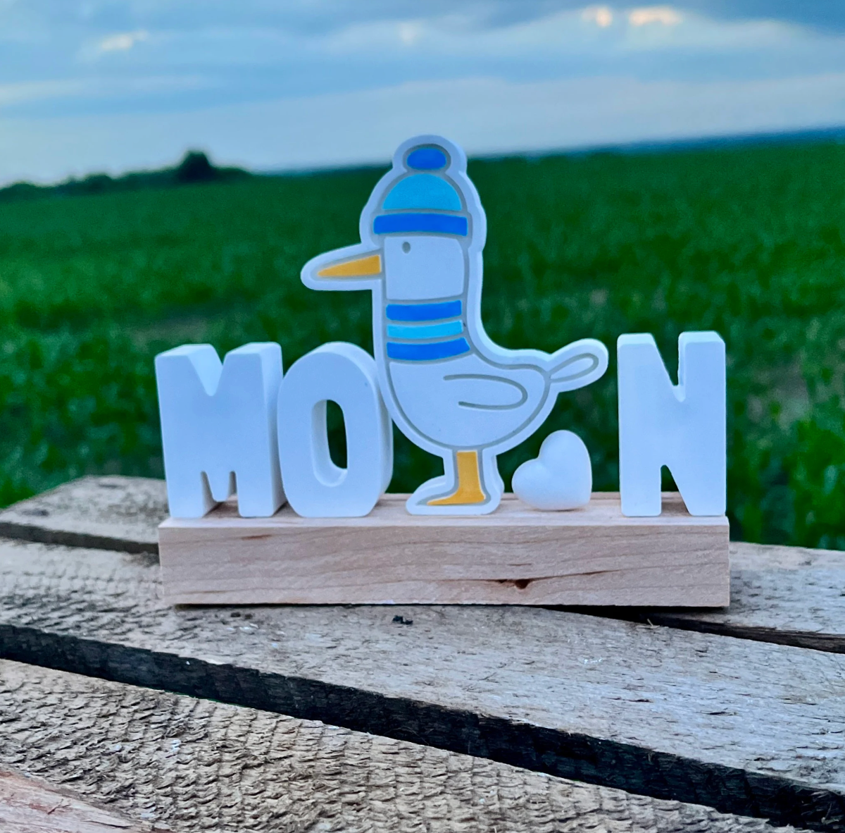 Dekoschild Moin / Aufsteller Möwe / maritime Geschenke