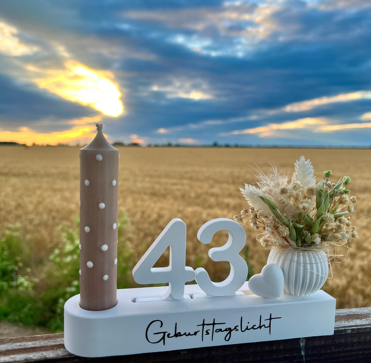Geburtstagsgeschenk / Geburtstagskerze / Geburtstagslicht / Geburtstagsdeko