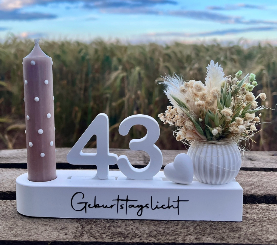 Geburtstagsgeschenk / Geburtstagskerze / Geburtstagslicht / Geburtstagsdeko