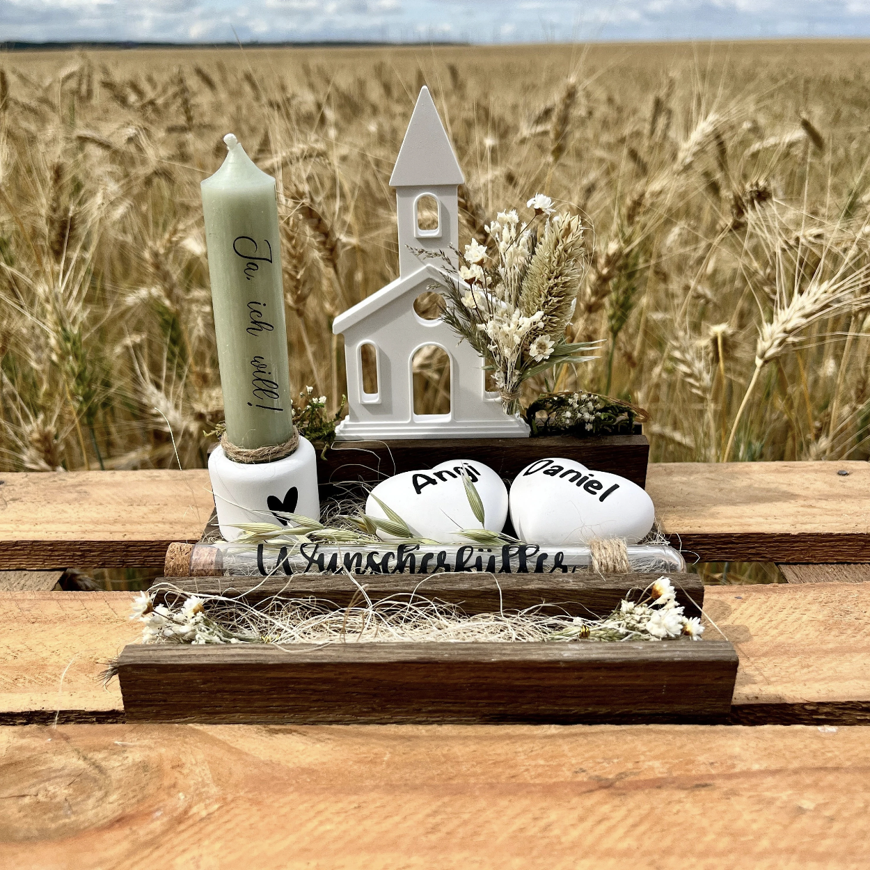 Hochzeitsgeschenk / Geschenk zur kirchlichen Trauung / Kirche in Klötzchen / Geldgeschenk / personalisiert