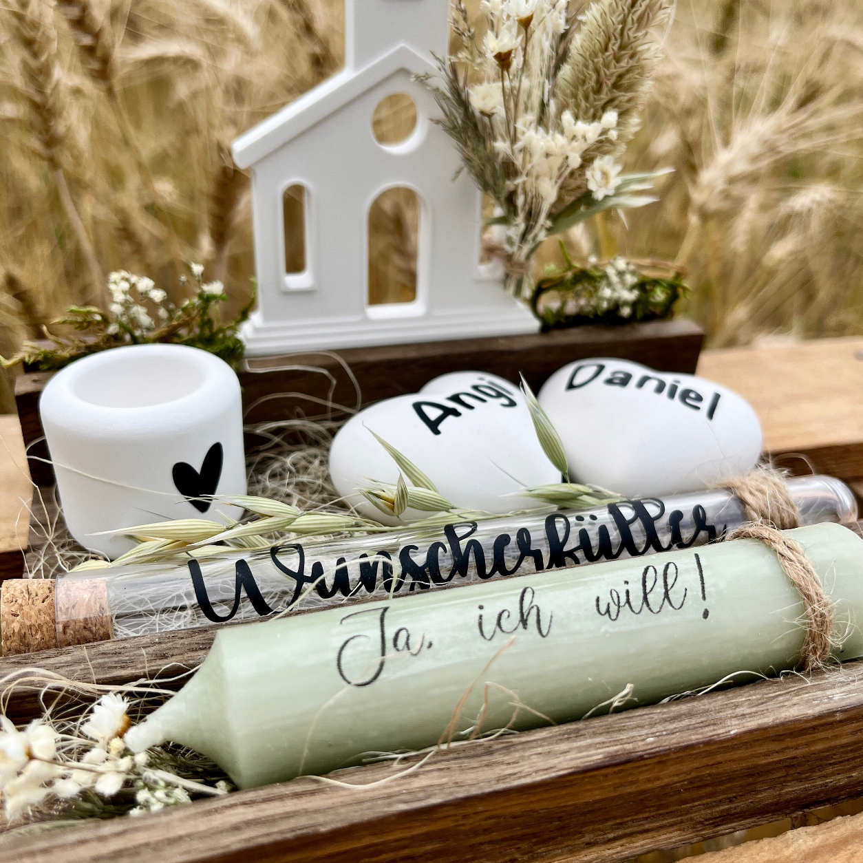 Hochzeitsgeschenk / Geschenk zur kirchlichen Trauung / Kirche in Klötzchen / Geldgeschenk / personalisiert
