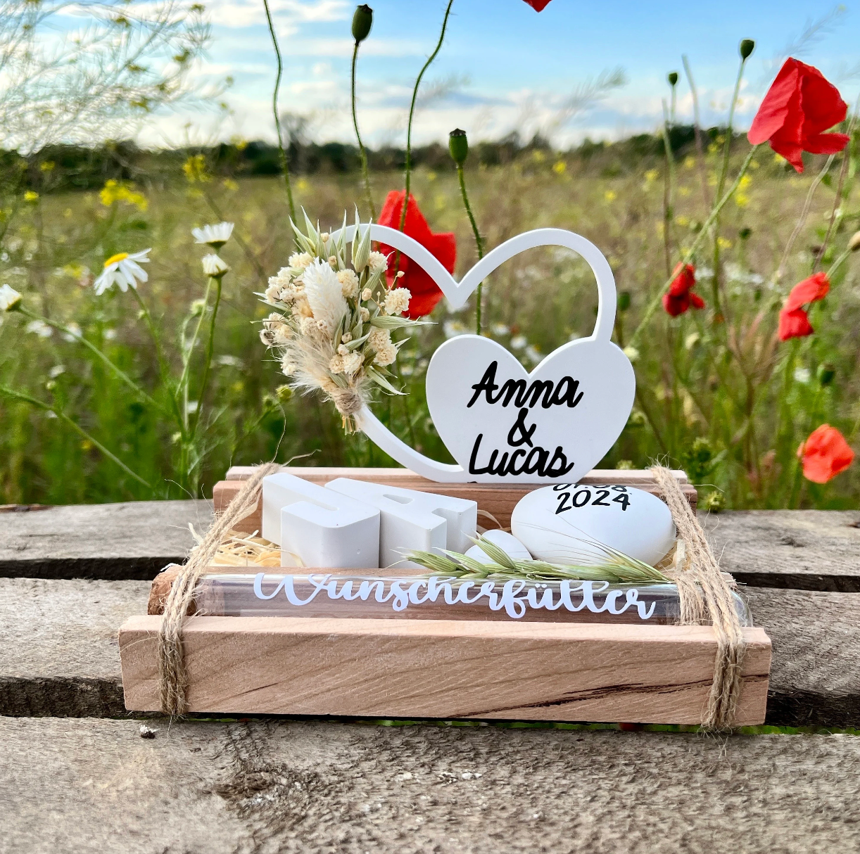 Hochzeitsgeschenk „Herzaufsteller“/ Geschenk Hochzeit/ Geldgeschenk / personalisiertes Geschenk /Wunscherfüller