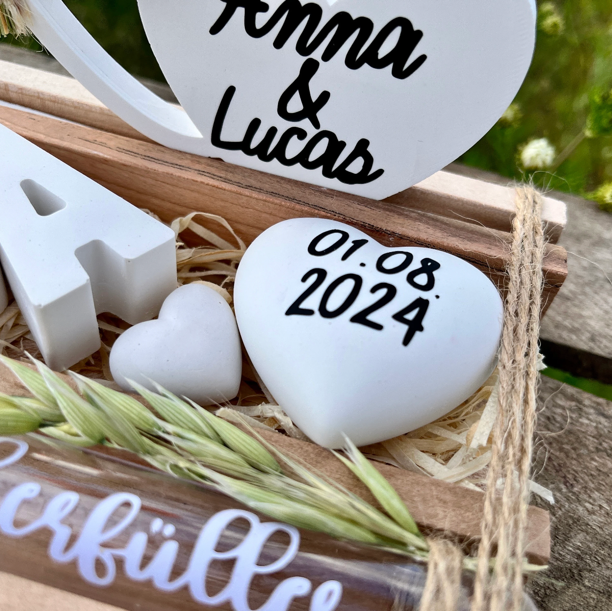 Hochzeitsgeschenk „Herzaufsteller“/ Geschenk Hochzeit/ Geldgeschenk / personalisiertes Geschenk /Wunscherfüller