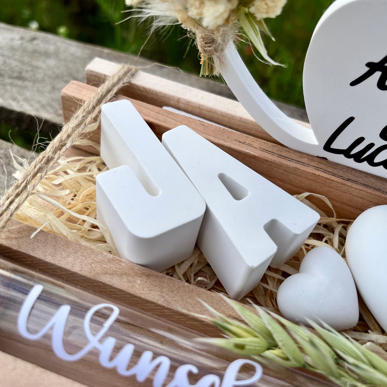 Hochzeitsgeschenk „Herzaufsteller“/ Geschenk Hochzeit/ Geldgeschenk / personalisiertes Geschenk /Wunscherfüller