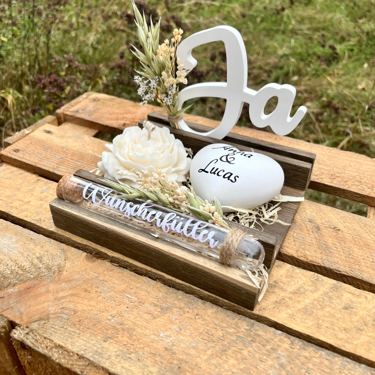 Hochzeitsgeschenk „Rose“ / Geschenk zur Hochzeit / Kerze / Geschenk für das Brautpaar/ Geldgeschenk / personalisiert