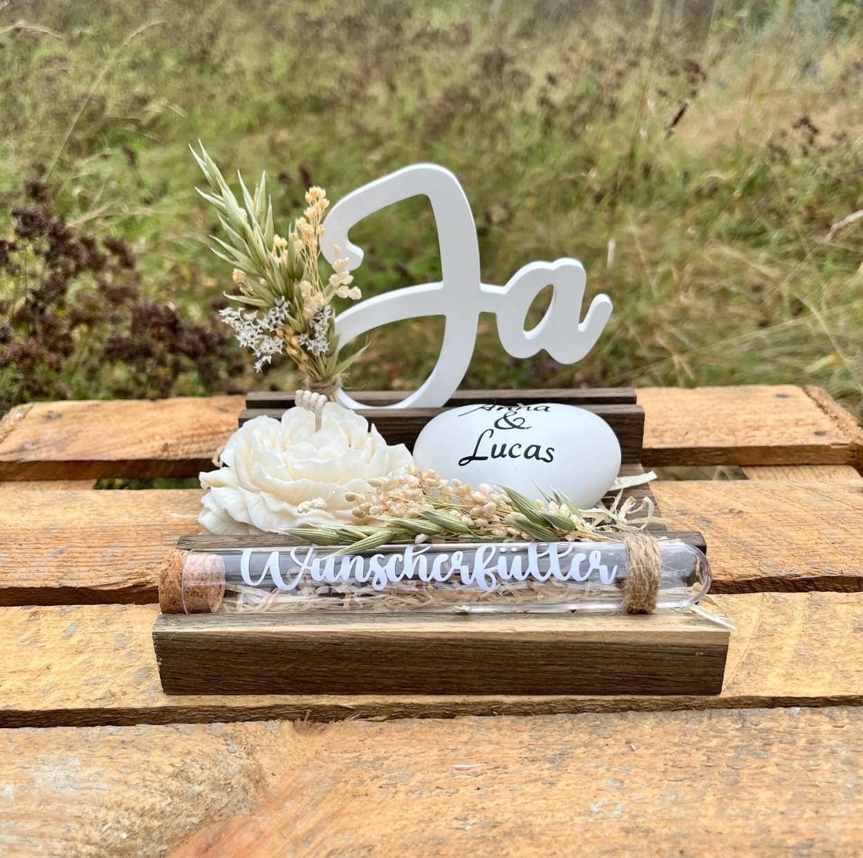 Hochzeitsgeschenk „Rose“ / Geschenk zur Hochzeit / Kerze / Geschenk für das Brautpaar/ Geldgeschenk / personalisiert