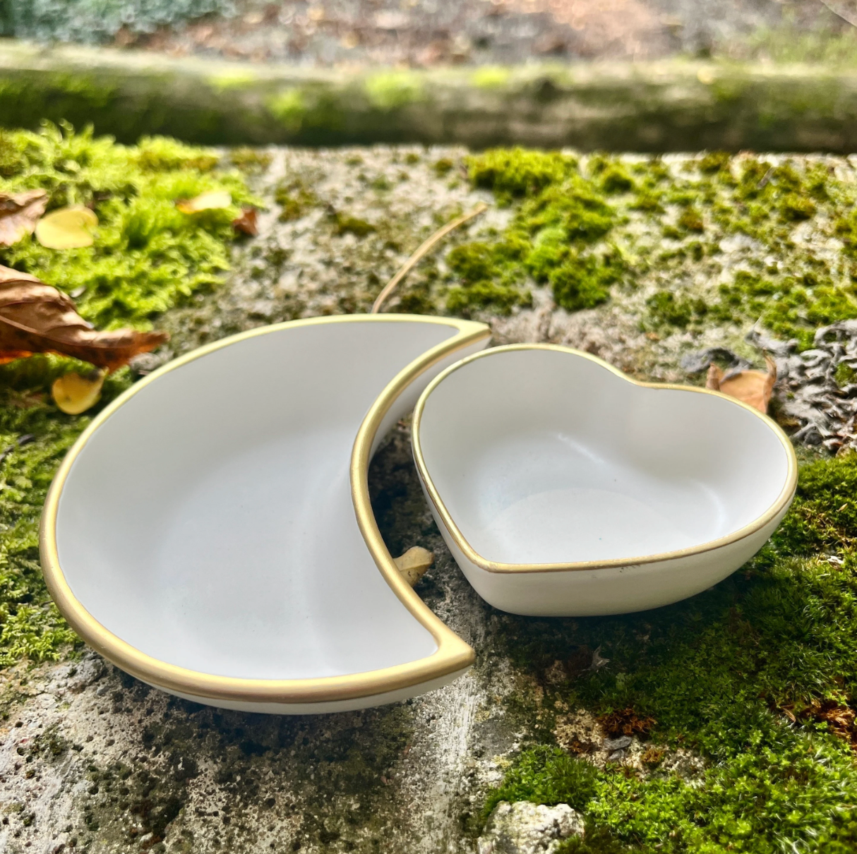 Schmuckschale / Mondschale/ Herzschale / Schalen Set