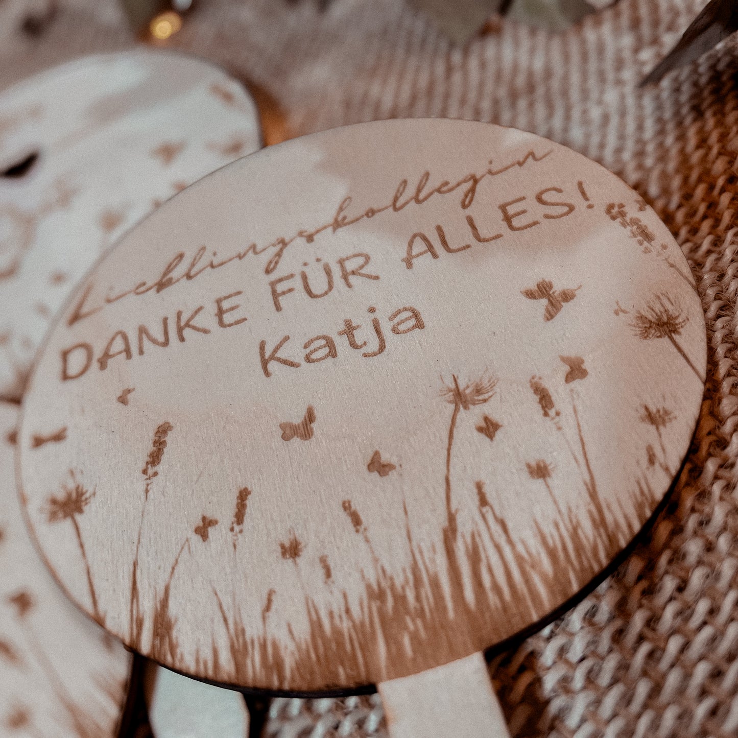 Blumenstecker / Abschiedsgeschenk / kleines Mitbringsel / Geschenkanhänger