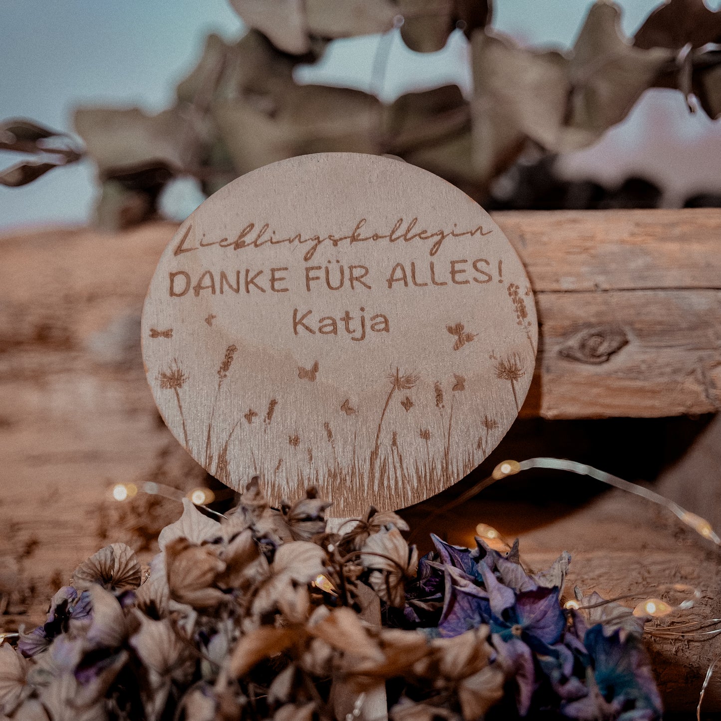 Blumenstecker / Abschiedsgeschenk / kleines Mitbringsel / Geschenkanhänger