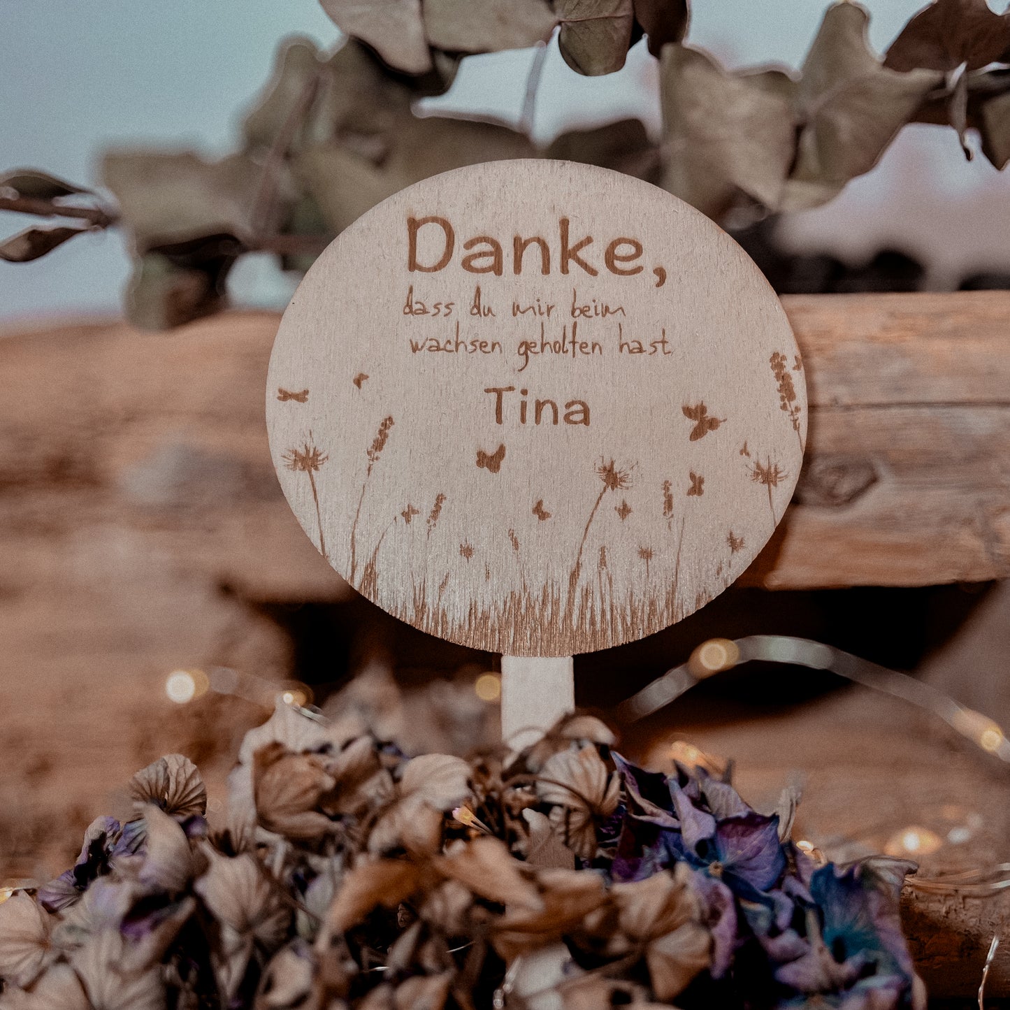 Blumenstecker / Abschiedsgeschenk / kleines Mitbringsel / Geschenkanhänger