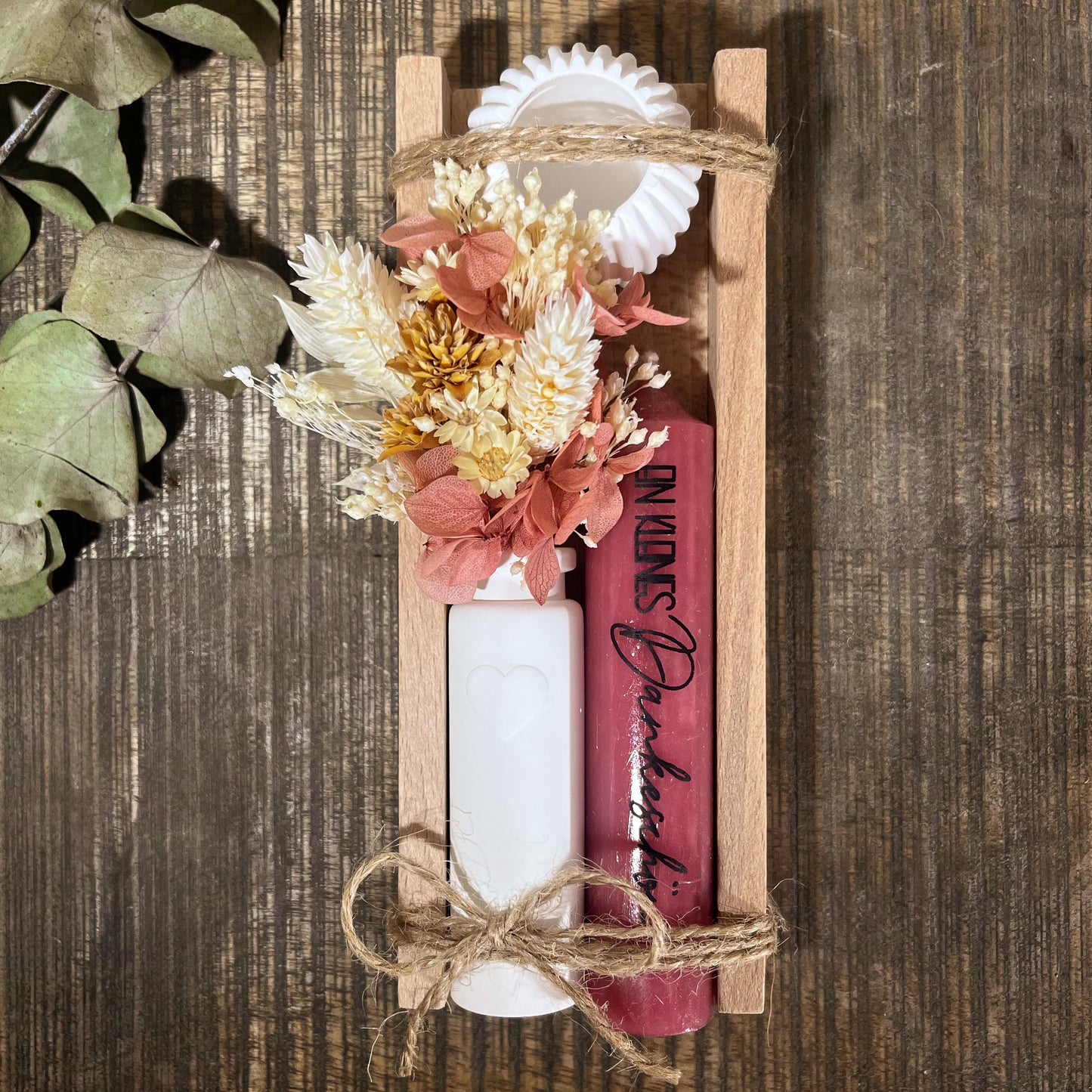 Geschenk / kleines Mitbringsel/ Kleines Dankeschön / Stabkerze inkl. Kerzenhalter „Vase mit Stabkerze“