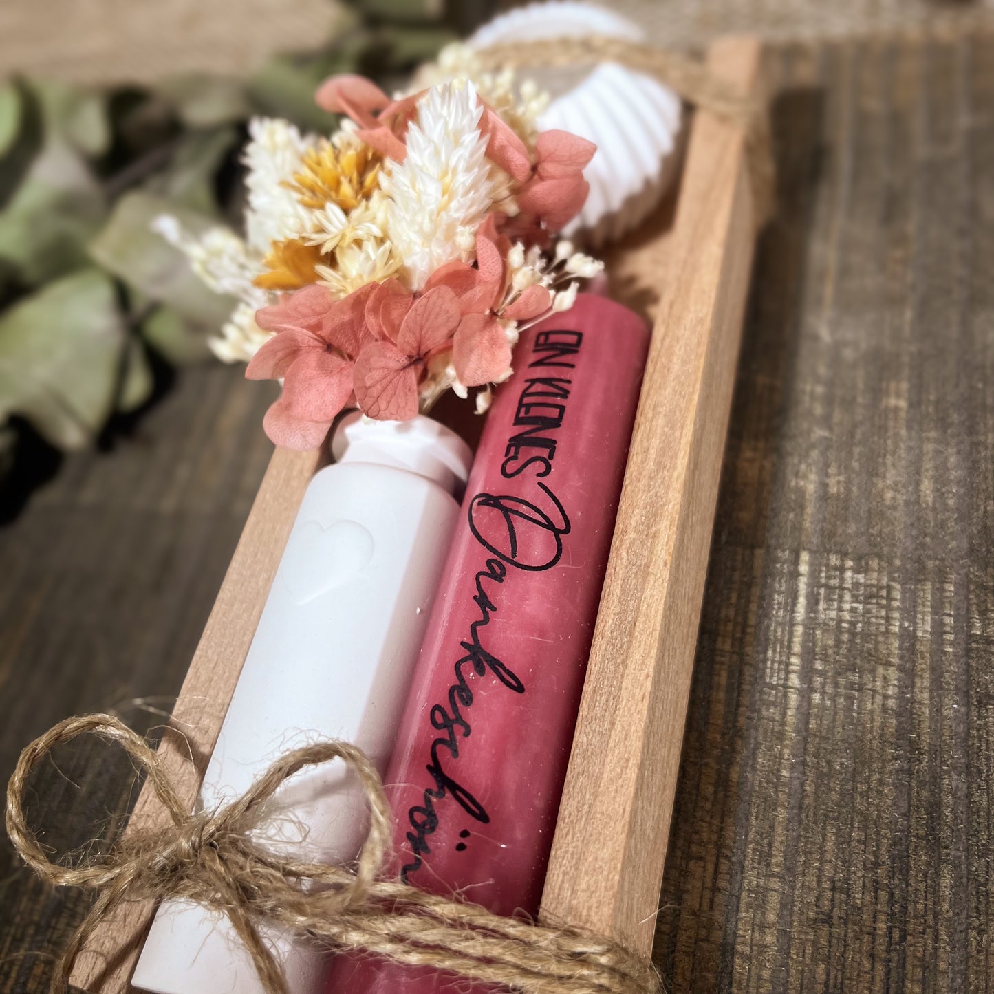 Geschenk / kleines Mitbringsel/ Kleines Dankeschön / Stabkerze inkl. Kerzenhalter „Vase mit Stabkerze“