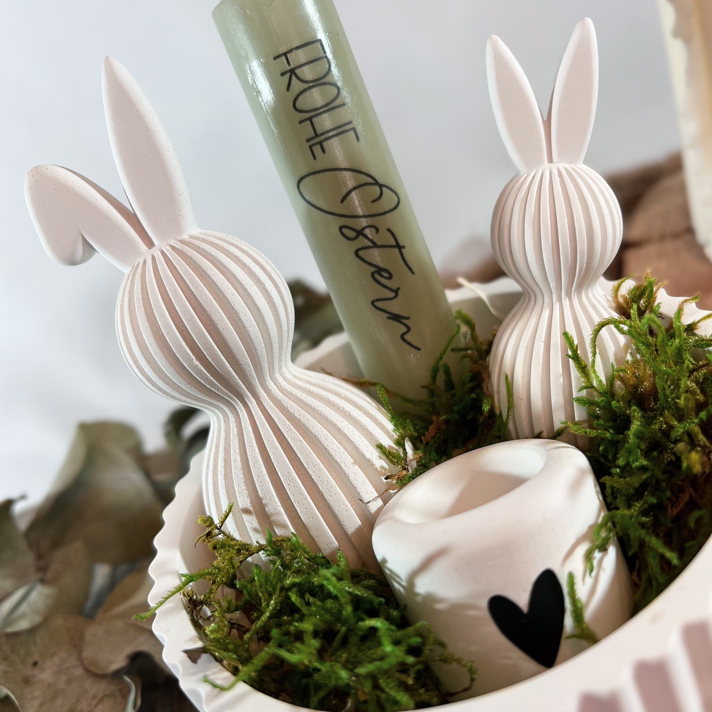 Osterschale inkl Stabkerze / Osterhase / Mitbringsel Ostern / Ostergeschenk