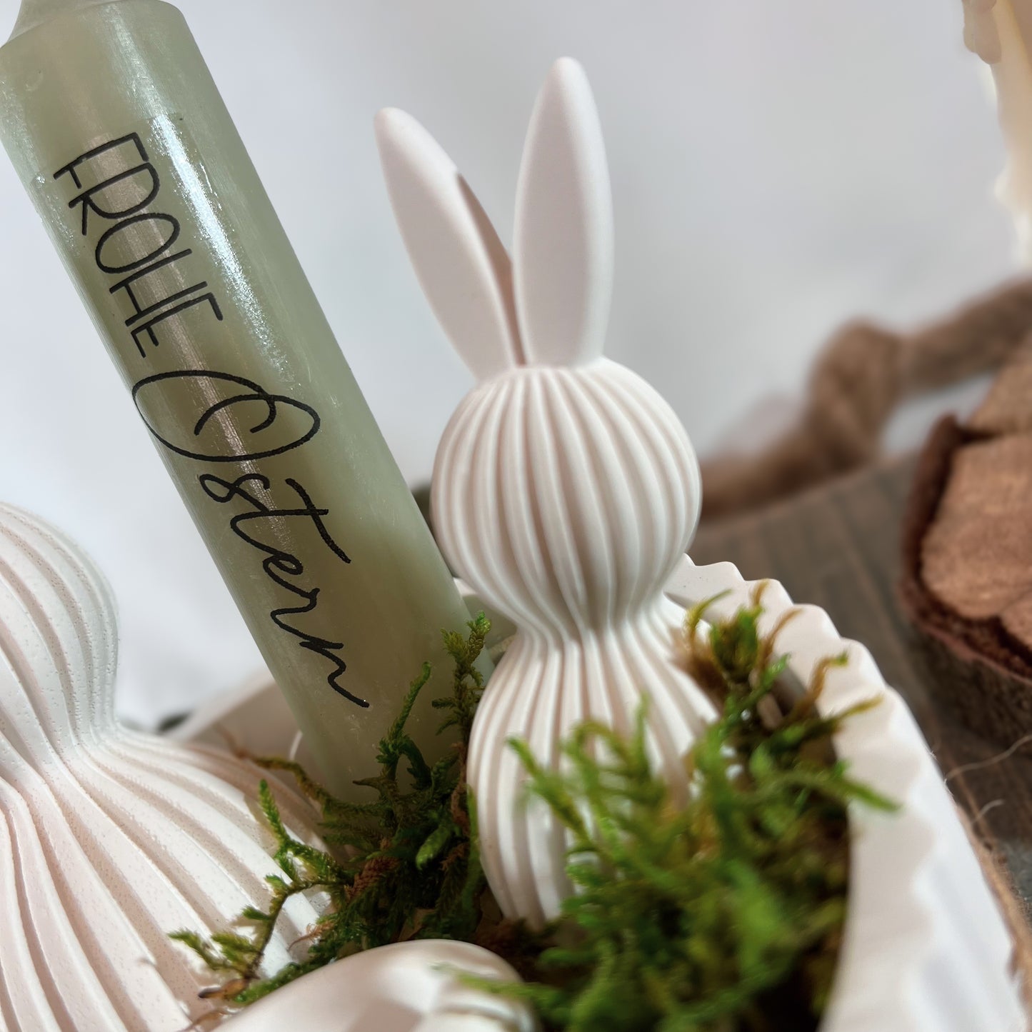 Osterschale inkl Stabkerze / Osterhase / Mitbringsel Ostern / Ostergeschenk
