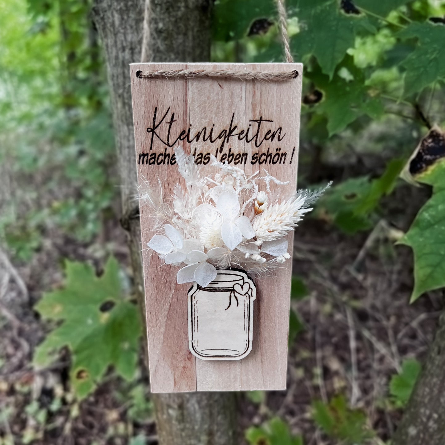 Geschenk / kleines Mitbringsel/kleines Dankeshön / Dekoschild mit Trockenblumen