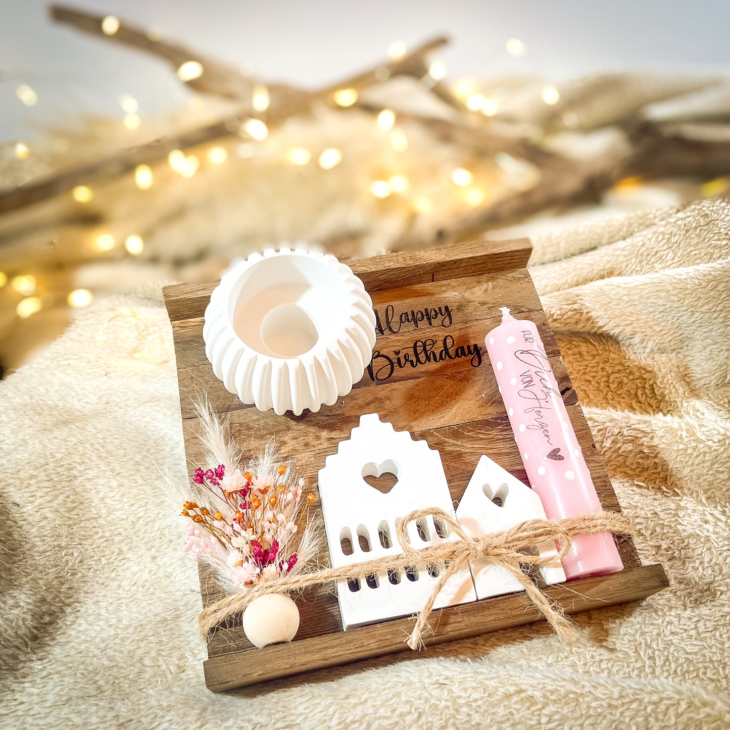 Geburtstagsgeschenk „Lichthäuser“/ Geschenk personalisiert / Mitbringsel / Kerzengeschenk/ Geburtstagskerze