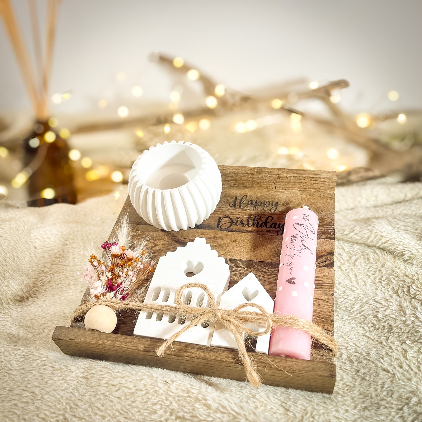 Geburtstagsgeschenk „Lichthäuser“/ Geschenk personalisiert / Mitbringsel / Kerzengeschenk/ Geburtstagskerze