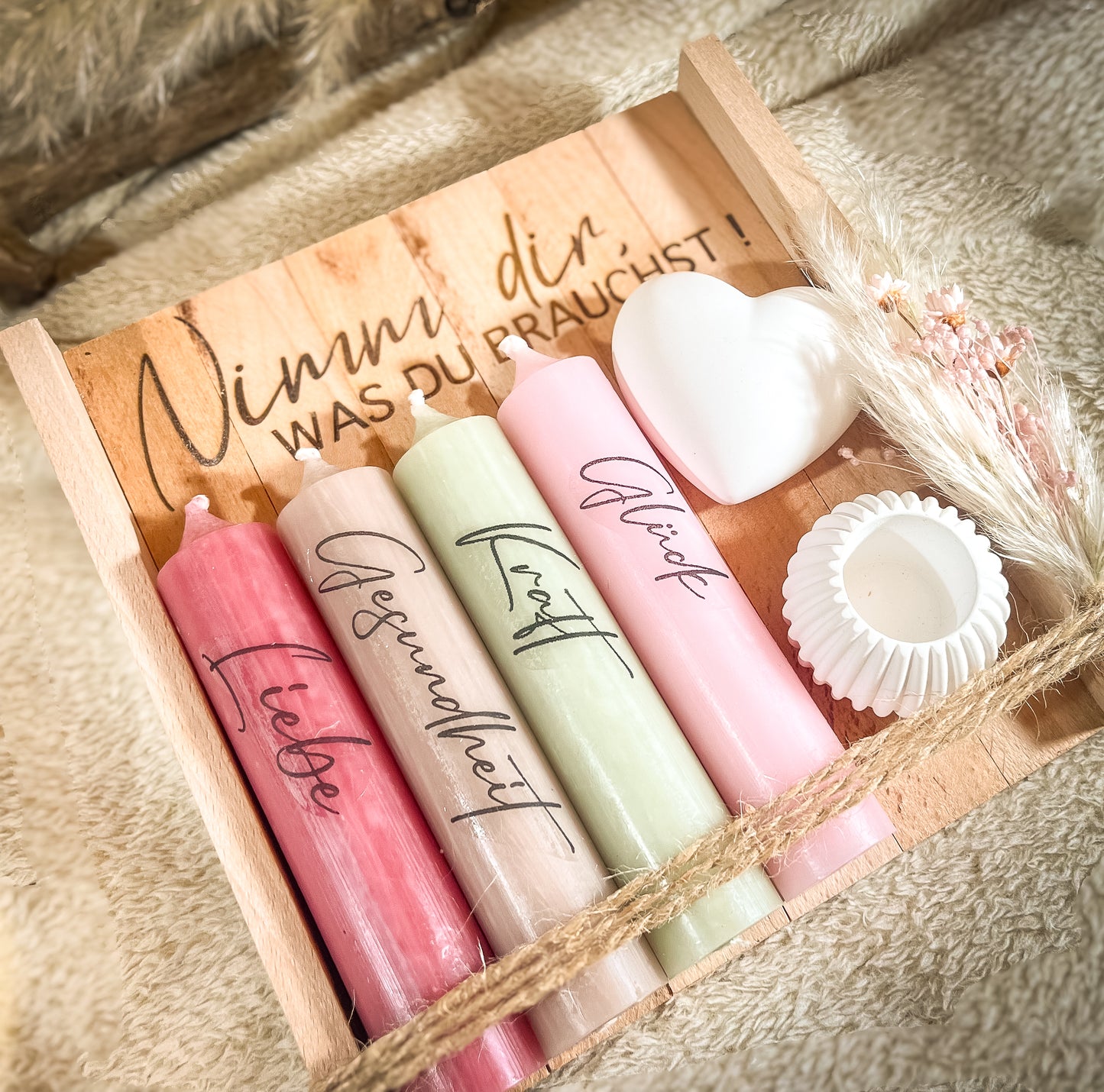 Geschenkset Kerzen „Nimm dir was du brauchst groß“ /Kleines Geschenk /Geburtstagsgeschenk/ Kleines Dankeschön/ Mitbringsel / Kleinigkeit