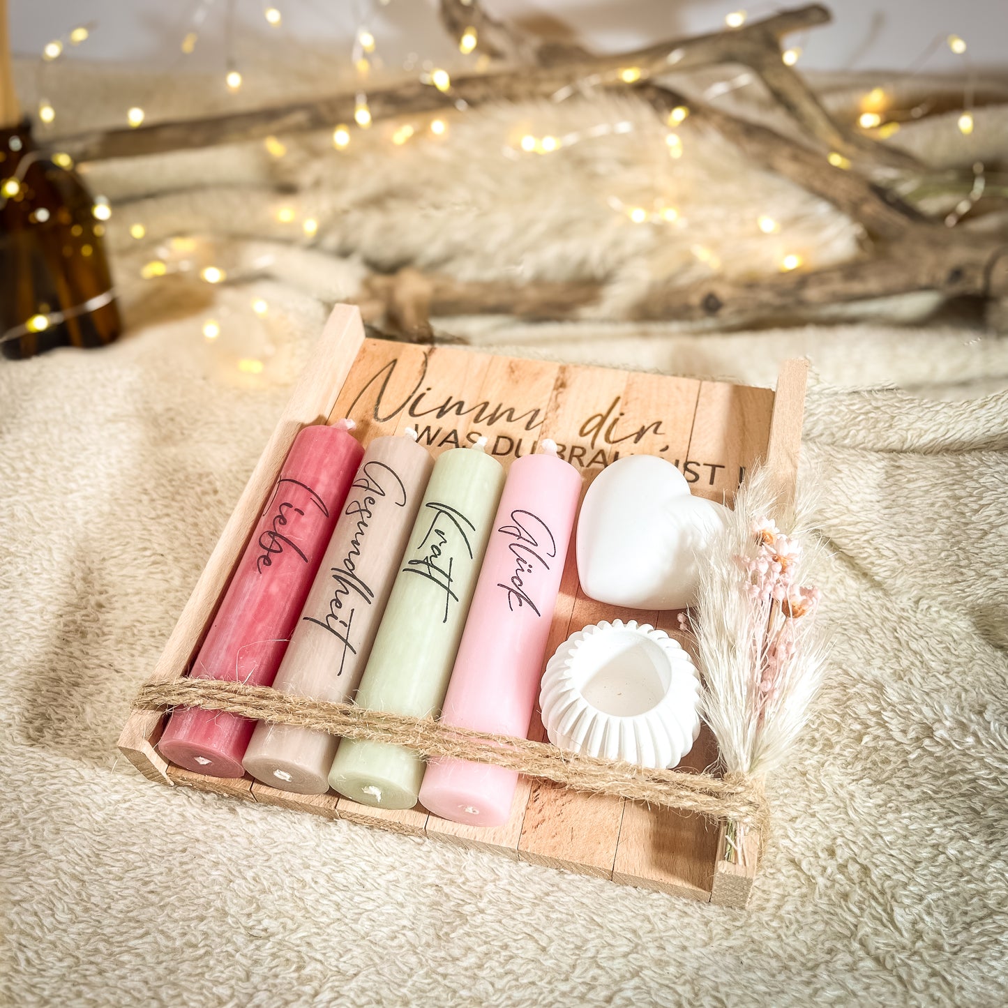 Geschenkset Kerzen „Nimm dir was du brauchst groß“ /Kleines Geschenk /Geburtstagsgeschenk/ Kleines Dankeschön/ Mitbringsel / Kleinigkeit