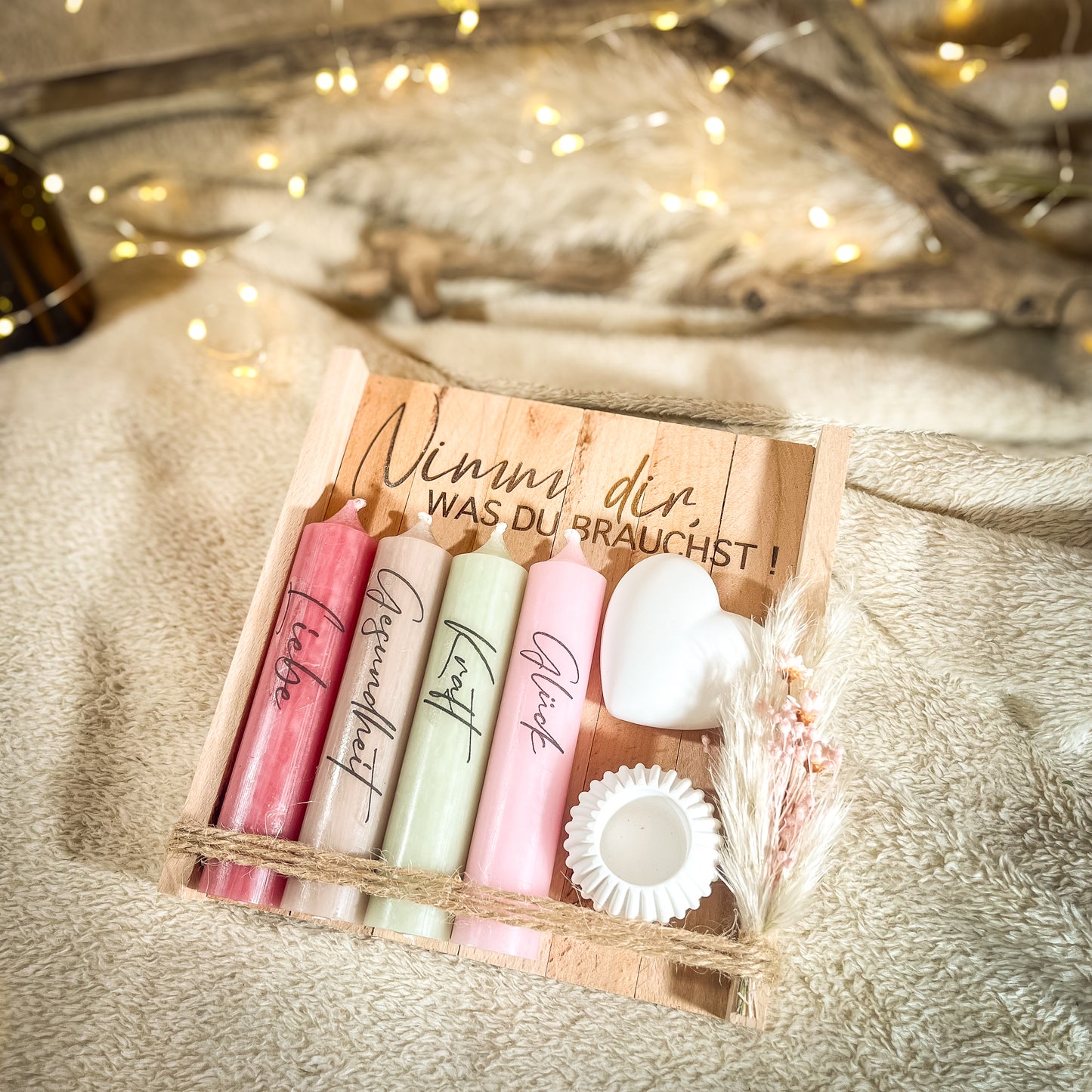 Geschenkset Kerzen „Nimm dir was du brauchst groß“ /Kleines Geschenk /Geburtstagsgeschenk/ Kleines Dankeschön/ Mitbringsel / Kleinigkeit