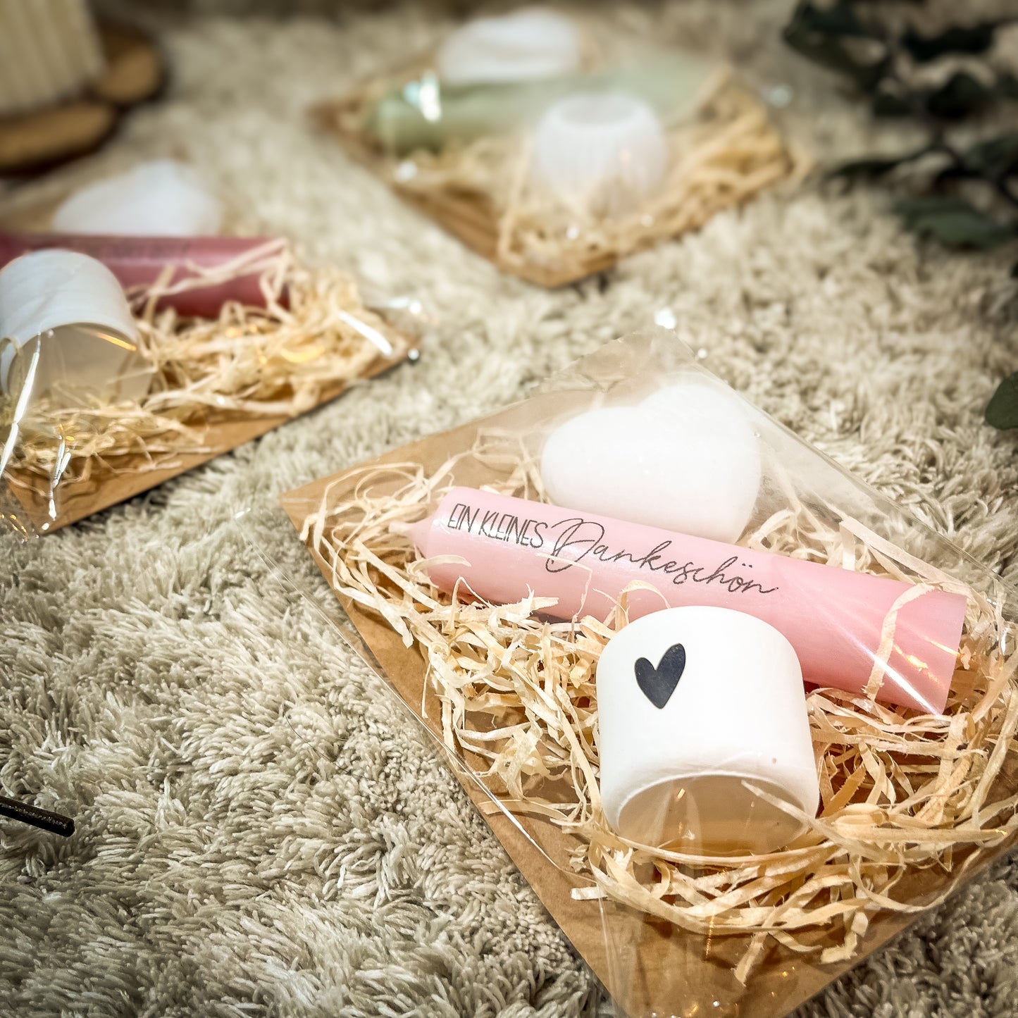 Kleines Mitbringsel / Kerzengeschenk / Kleines Dankeschön/ Schön dass es dich gibt/ Stabkerze /Herz / Geschenk Freundin