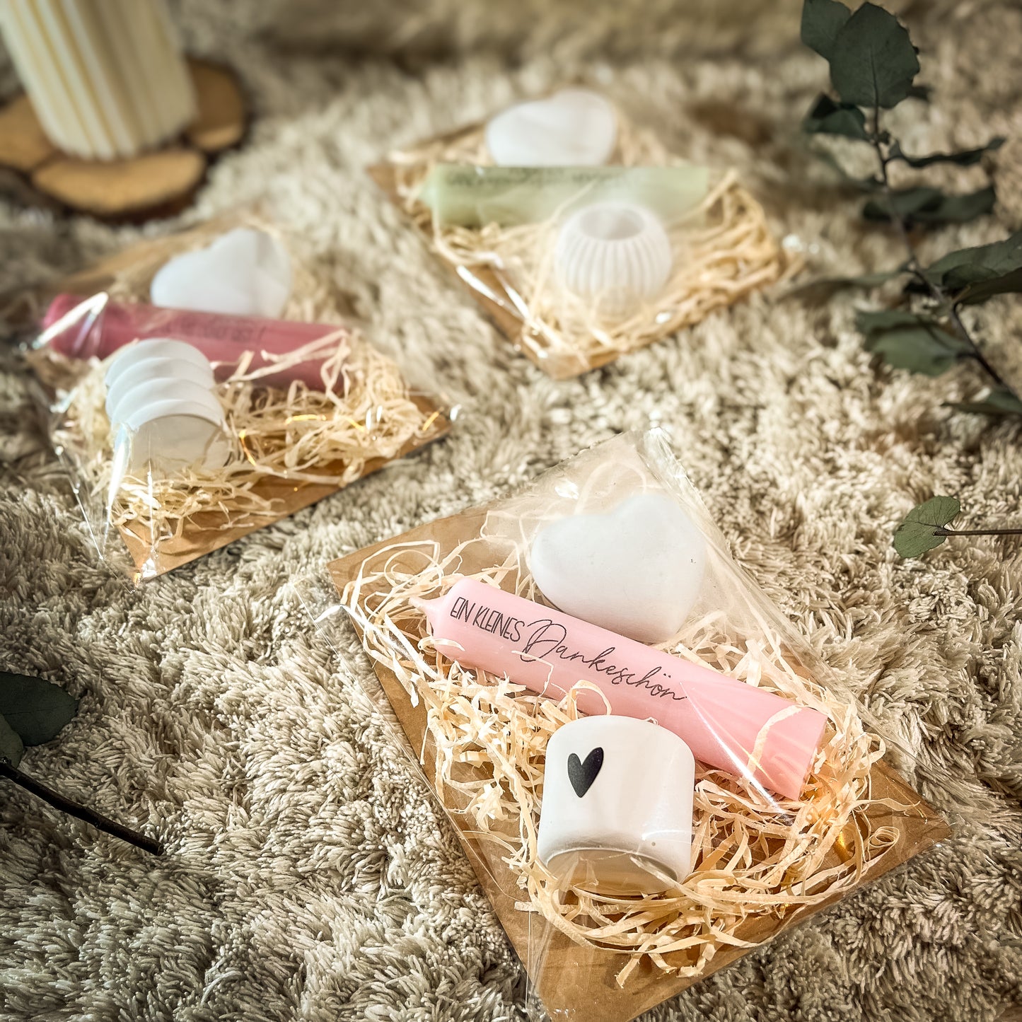 Kleines Mitbringsel / Kerzengeschenk / Kleines Dankeschön/ Schön dass es dich gibt/ Stabkerze /Herz / Geschenk Freundin