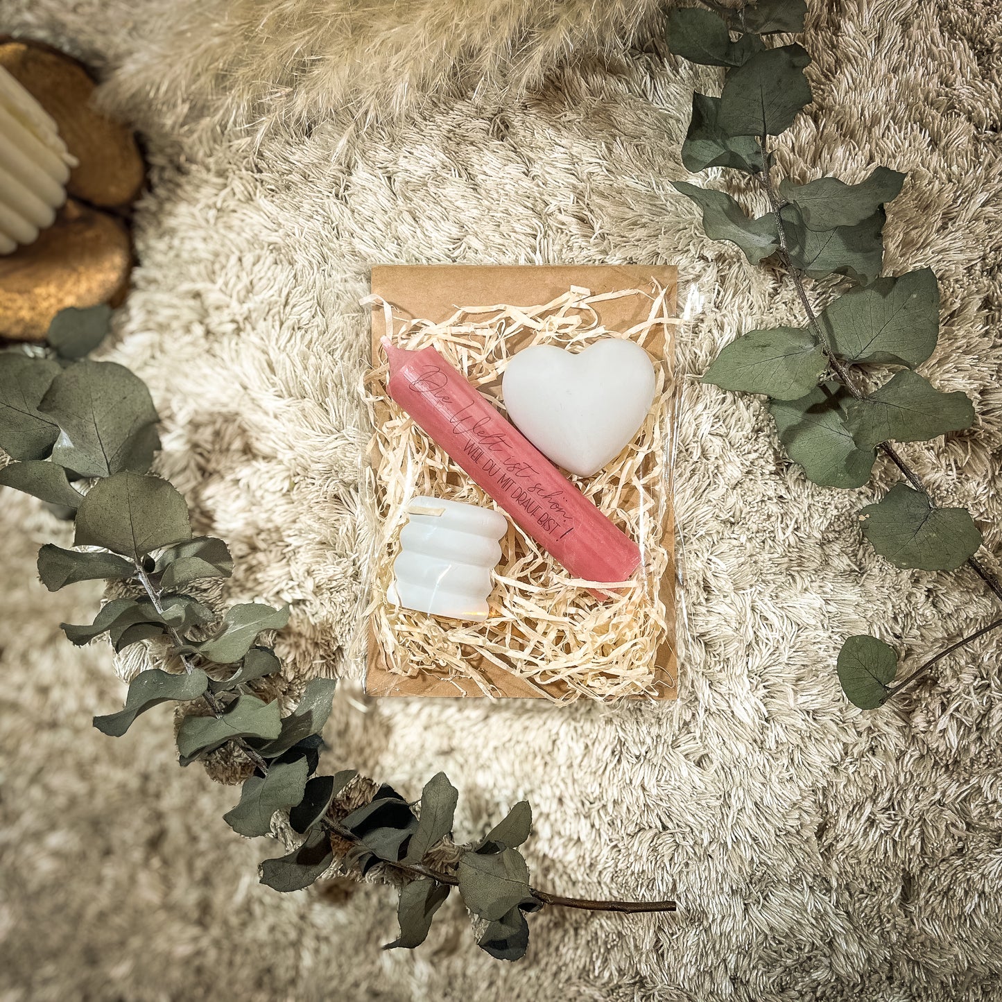 Kleines Mitbringsel / Kerzengeschenk / Kleines Dankeschön/ Schön dass es dich gibt/ Stabkerze /Herz / Geschenk Freundin