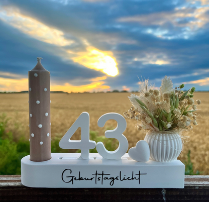 Geburtstagsgeschenk / Geburtstagskerze / Geburtstagslicht / Geburtstagsdeko