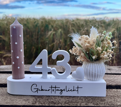 Geburtstagsgeschenk / Geburtstagskerze / Geburtstagslicht / Geburtstagsdeko