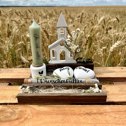 Hochzeitsgeschenk / Geschenk zur kirchlichen Trauung / Kirche in Klötzchen / Geldgeschenk / personalisiert