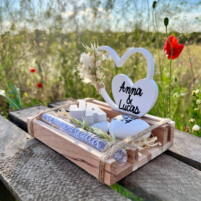 Hochzeitsgeschenk „Herzaufsteller“/ Geschenk Hochzeit/ Geldgeschenk / personalisiertes Geschenk /Wunscherfüller