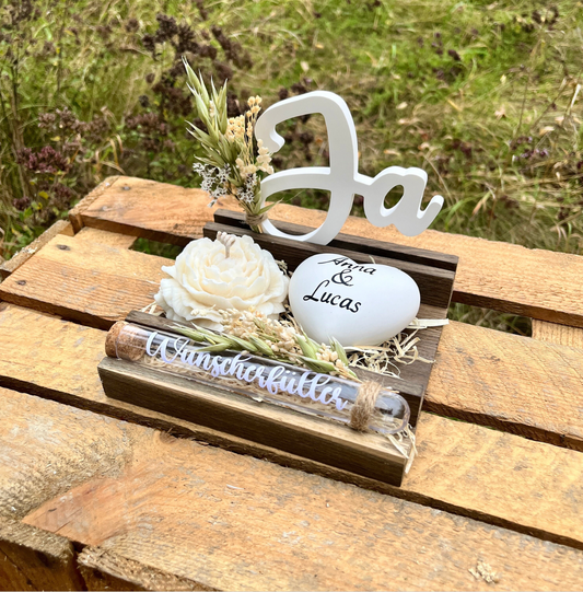 Hochzeitsgeschenk „Rose“ / Geschenk zur Hochzeit / Kerze / Geschenk für das Brautpaar/ Geldgeschenk / personalisiert