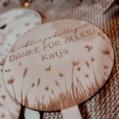 Blumenstecker / Abschiedsgeschenk / kleines Mitbringsel / Geschenkanhänger