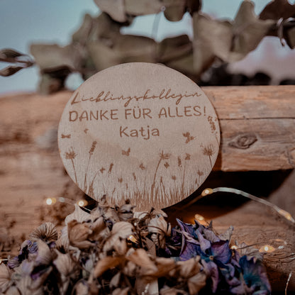 Blumenstecker / Abschiedsgeschenk / kleines Mitbringsel / Geschenkanhänger