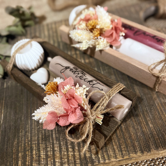Geschenk / kleines Mitbringsel/ Kleines Dankeschön / Stabkerze inkl. Kerzenhalter „Vase mit Stabkerze“