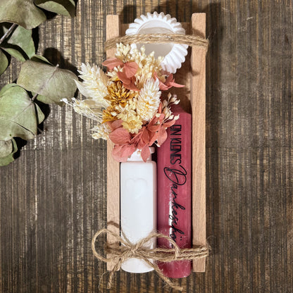 Geschenk / kleines Mitbringsel/ Kleines Dankeschön / Stabkerze inkl. Kerzenhalter „Vase mit Stabkerze“
