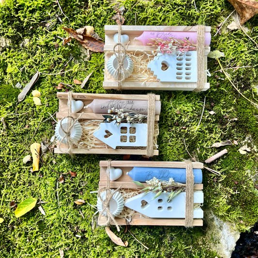 Kerzengeschenk Lichthaus / Kleines Mitbringsel/ Kleines Dankeschön/ Geschenk zum Einzug / Geburtstagsgeschenk